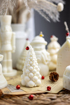Handmade Bubble Christmas Tree Soy Candle - Festive Home Decor & Gift